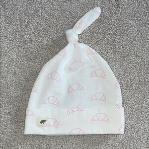 Monica and Andy White and Pink Knotted Croissant Baby Hat